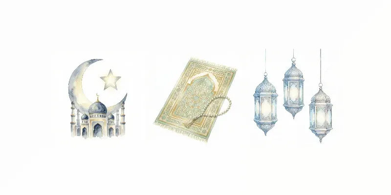 Ramadan Watercolor Cliparts Collections generated by undefined