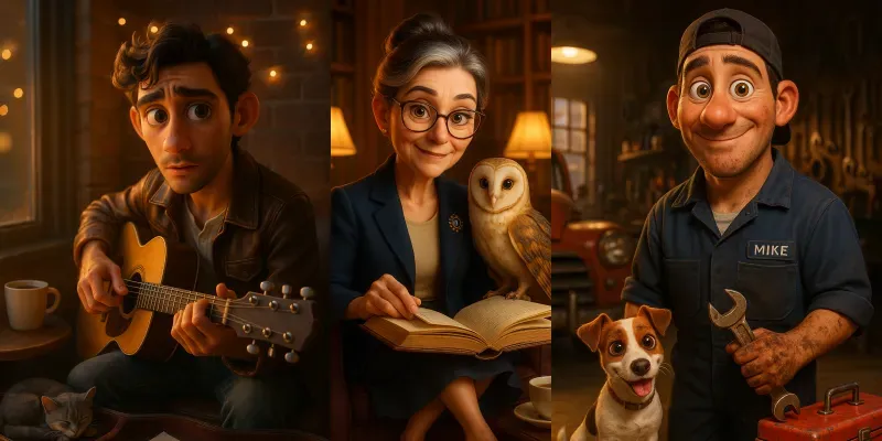 Pixarstyle Portrait Generator Prompts generated by undefined