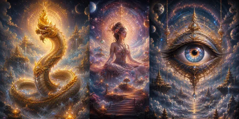 Surreal Dreamscape Mystical Symbol Art generated by undefined