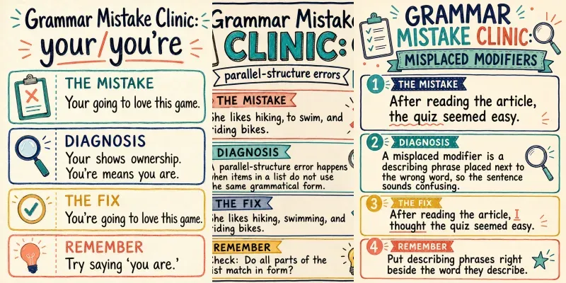 Grammar Mistake Clinic Anchor Charts generated by undefined