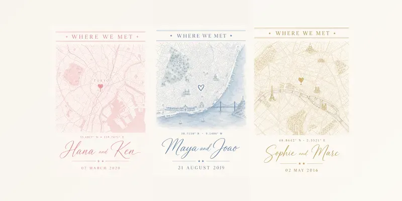 Where We Met Map Print Makers generated by undefined