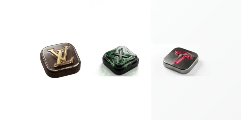 Luxury 3D Brand Icons Logos generated by undefined