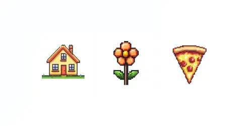 8bit Pixel Art Icons Retro Games generated by midjourney
