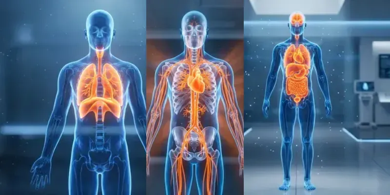 Glowing Human Anatomy Silhouettes generated by undefined