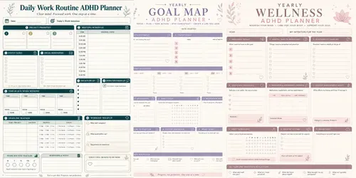 Adhd Daily Monthly Yearly Planners generated by chatgpt-image