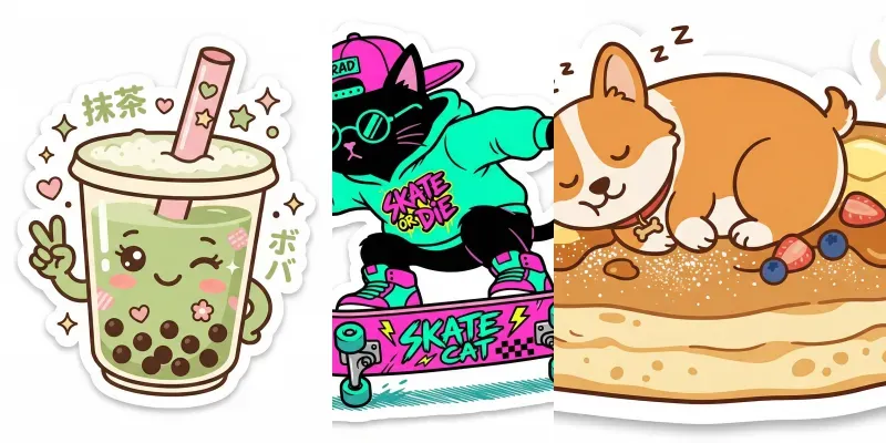 Kawaii Diecut Vector Stickers generated by undefined