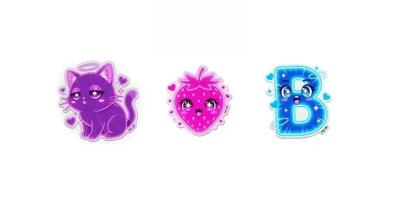 Neon Kawaii Sticker Generators generated by undefined