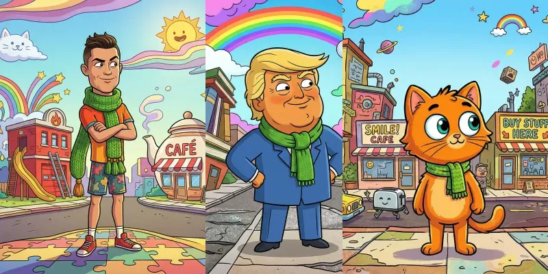 Whimsical Cartoon Characters generated by undefined