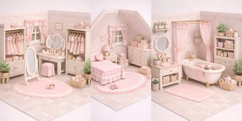 Coquette Paper Craft Homes generated by undefined