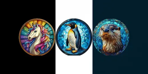 Stained Glass Animals Designs generated by midjourney