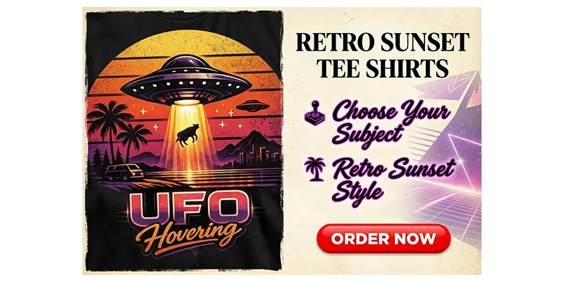 Retro Sunset Tee Shirts generated by undefined