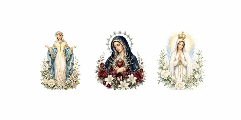 Marian Holy Apparition Watercolor Sets generated by undefined