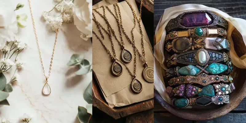 Luxury Jewelry Lifestyle Flat Lay Photos generated by undefined