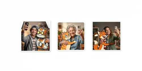 Selfies With Cartoon Stickers generated by gemini-image
