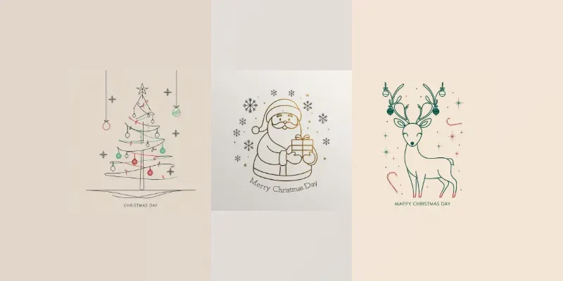 Minimalist Christmas Line Art generated by undefined