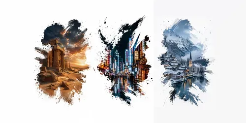 Urban Ink Splash Photo Posters generated by chatgpt-image