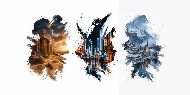 Urban Ink Splash Photo Posters generated by undefined