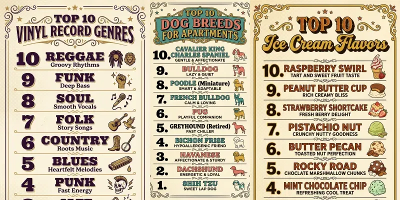 Retro Top 10 Countdown Posters generated by undefined