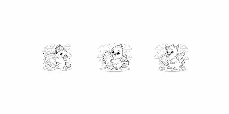 A Kawaii Fantasy Coloring Adventures generated by undefined