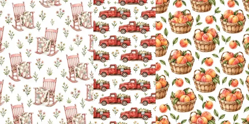 Tennessee Slow Life Seamless Patterns