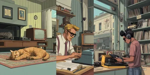 Retro Ligne Claire Mid Century Comics generated by midjourney