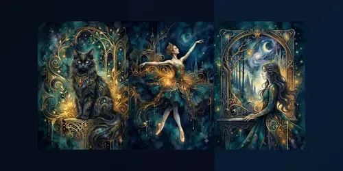Mystic Teal Gold Ink Flows generated by gemini-image