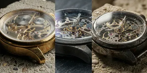 Hyperrealistic Gold Watch Macros generated by gemini-image