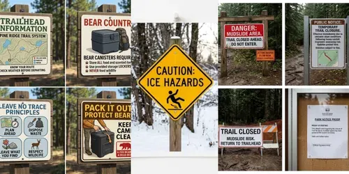 Trailhead Safety Sign Photos generated by gemini-image