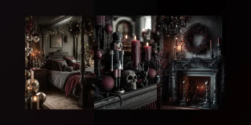 Gothic Christmas Dark Elegance Stock Art generated by undefined