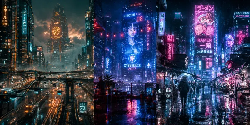Cyberpunk Neon City Concept Art generated by undefined