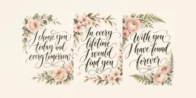 Romantic Wedding Vow Typography Prints