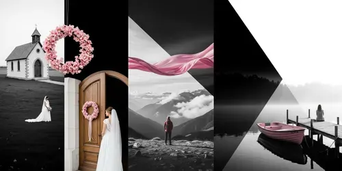 Pink Accent Painterly Scenes generated by imagen