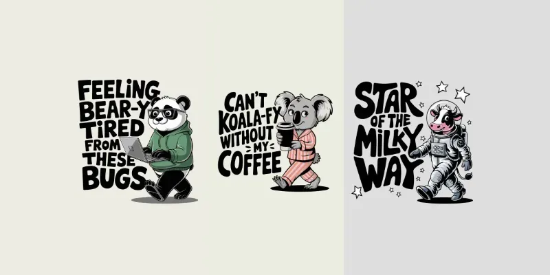 Groovy Cartoon Animal Designs generated by undefined