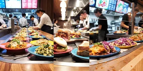 Conveyor Belts Of Different Food Items generated by veo