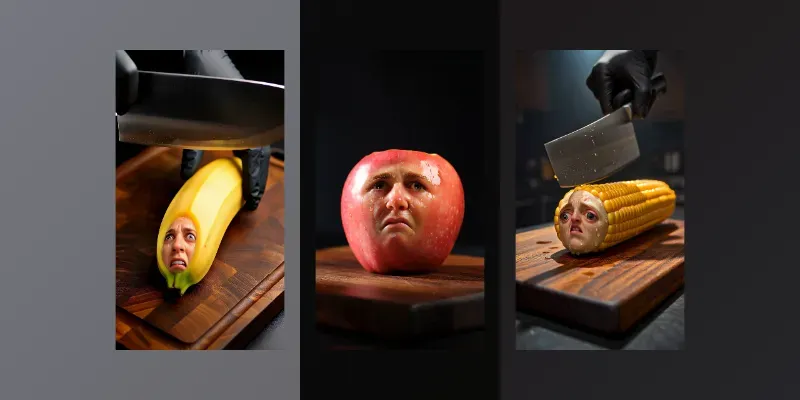 ASMR Surreal Food Horror Closeups generated by undefined