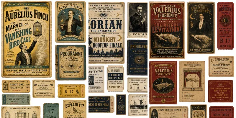 Magic Show Vintage Ephemera generated by undefined