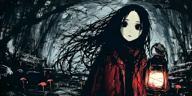 Gothic Horror Anime Scene Illustrations