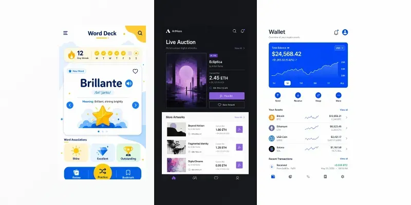 Modern Mobile App Layout Visual Designs generated by undefined