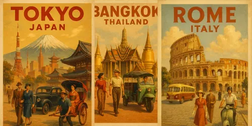 Vintage Travel Posters Of Cities generated by chatgpt-image