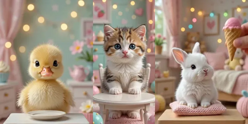 Tiny Fluffy Ice Cream Pets generated by undefined