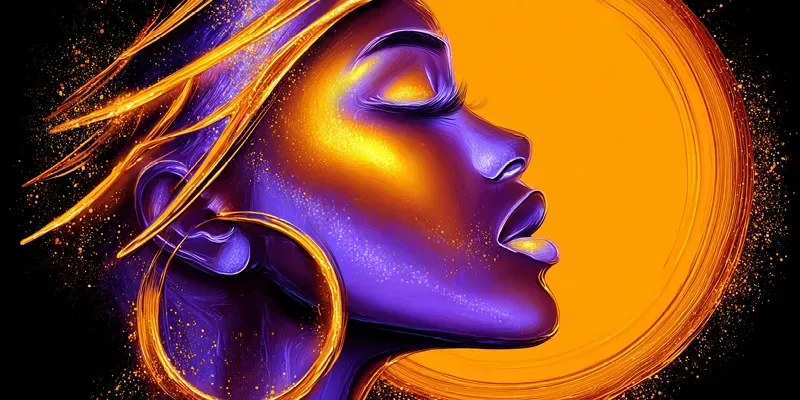 Neon Glow Portrait Art generated by undefined