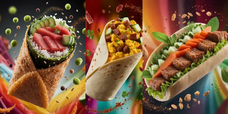 Spicy Food Floating Flavors generated by undefined
