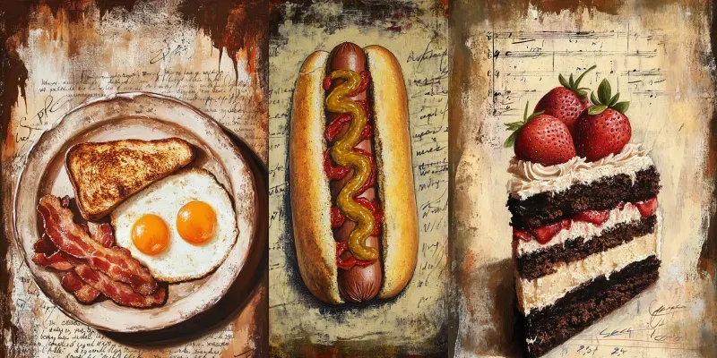 Vintage Culinary Art Elegant Illustrations generated by undefined