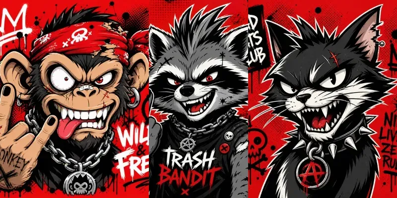 Punk Mascot Cartoon Packs generated by undefined