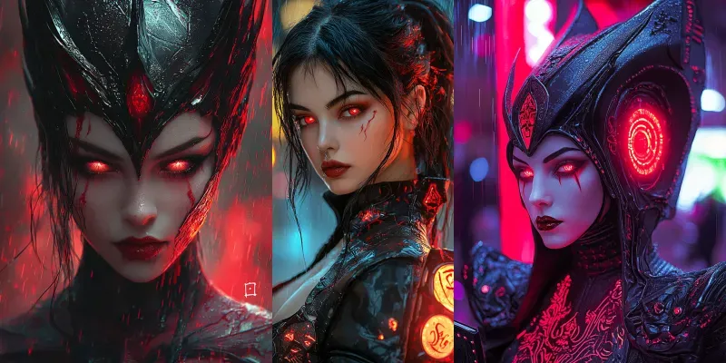 Cyberpunk Blood Witch Fantasy Portraits generated by undefined