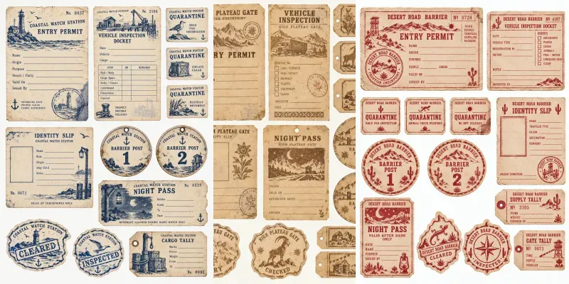 Border Checkpoint Ephemera Sheets