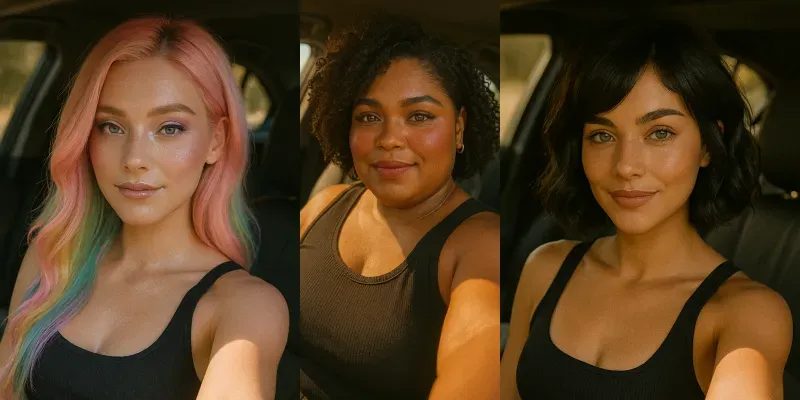 Selfie Aesthetics In Car generated by undefined