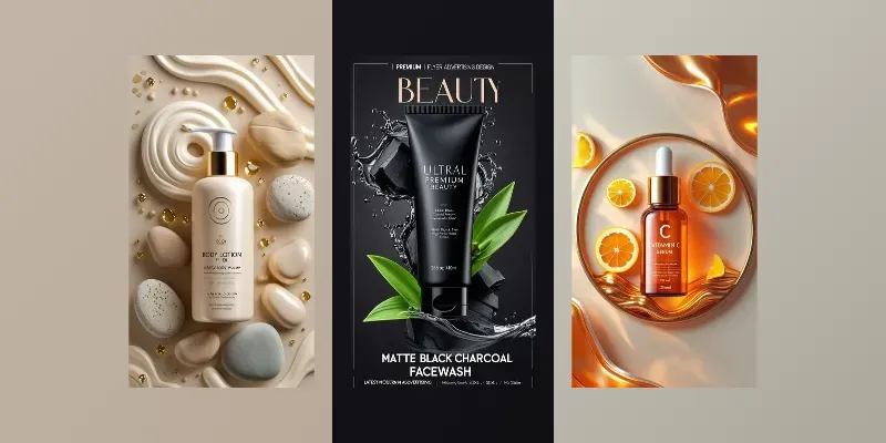 Product Photography Flyers Skincare Pros generated by undefined