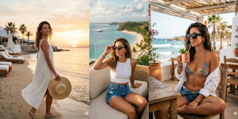 Viral Influencer Summer Vacation Photos generated by undefined