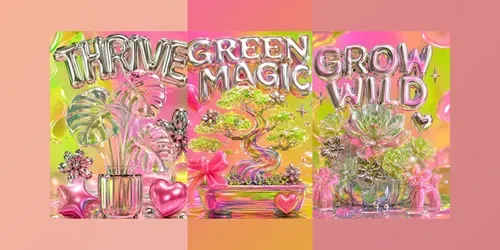3D Glass Popart Plant Posters generated by chatgpt-image